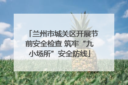 兰州市城关区开展节前安全检查 筑牢“九小场所”安全防线