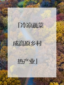 冷凉蔬菜成高原乡村热产业