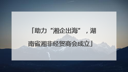 助力“湘企出海”，湖南省湘非经贸商会成立