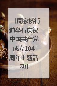 周家桥街道举行庆祝中国共产党成立104周年主题活动