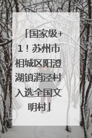 国家级+1！苏州市相城区阳澄湖镇消泾村入选全国文明村