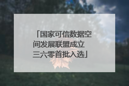 国家可信数据空间发展联盟成立 三六零首批入选