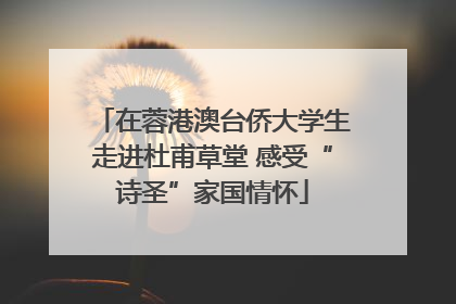 在蓉港澳台侨大学生走进杜甫草堂 感受“诗圣”家国情怀