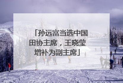 孙远富当选中国田协主席，王晓莹增补为副主席