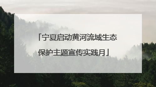 宁夏启动黄河流域生态保护主题宣传实践月