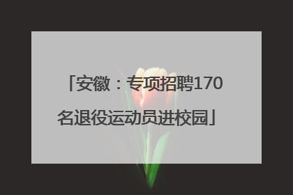 安徽：专项招聘170名退役运动员进校园