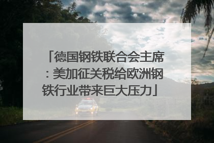 德国钢铁联合会主席：美加征关税给欧洲钢铁行业带来巨大压力