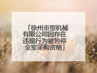 徐州重型机械有限公司因存在违规行为被暂停全军采购资格
