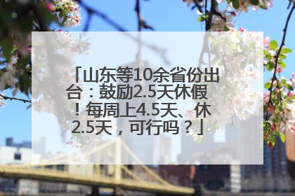 山东等10余省份出台：鼓励2.5天休假！每周上4.5天、休2.5天，可行吗？
