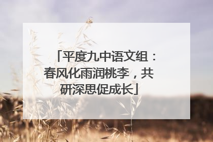 平度九中语文组：春风化雨润桃李，共研深思促成长