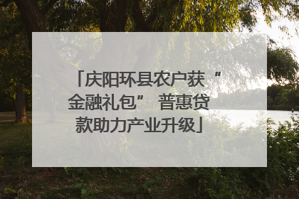 庆阳环县农户获“金融礼包” 普惠贷款助力产业升级