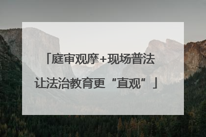 庭审观摩+现场普法 让法治教育更“直观”