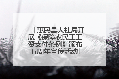 惠民县人社局开展《保障农民工工资支付条例》颁布五周年宣传活动