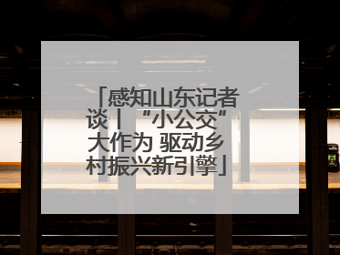 感知山东记者谈丨“小公交”大作为 驱动乡村振兴新引擎