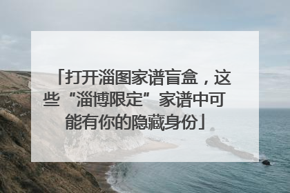 打开淄图家谱盲盒，这些“淄博限定”家谱中可能有你的隐藏身份