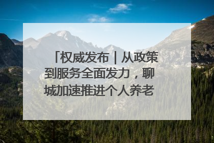 权威发布｜从政策到服务全面发力，聊城加速推进个人养老金制度落地