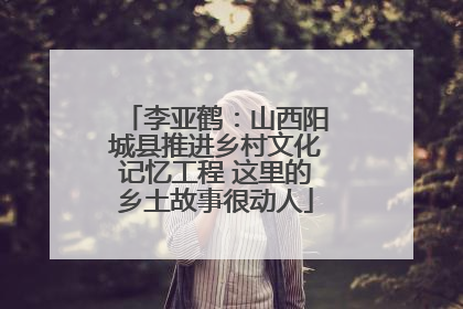 李亚鹤：山西阳城县推进乡村文化记忆工程 这里的乡土故事很动人
