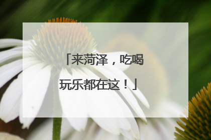 来菏泽，吃喝玩乐都在这！