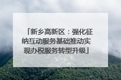 新乡高新区：强化征纳互动服务基础推动实现办税服务转型升级