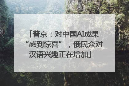 普京：对中国AI成果“感到惊喜”，俄民众对汉语兴趣正在增加