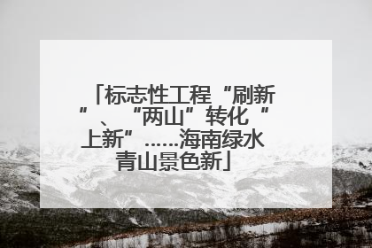 标志性工程“刷新”、“两山”转化“上新”……海南绿水青山景色新
