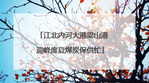 江北内河大港梁山港迎峰度夏煤炭保供忙