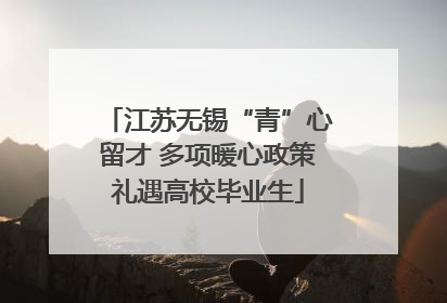 江苏无锡“青”心留才 多项暖心政策礼遇高校毕业生