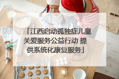 江西启动孤独症儿童关爱服务公益行动 提供系统化康复服务