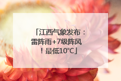 江西气象发布：雷阵雨+7级阵风！最低10℃