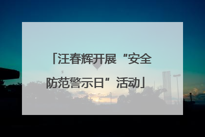 汪春辉开展“安全防范警示日”活动
