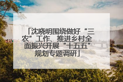 沈晓明围绕做好“三农”工作、推进乡村全面振兴开展“十五五”规划专题调研