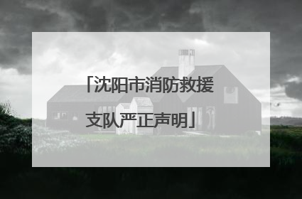 沈阳市消防救援支队严正声明