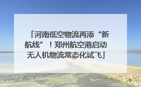 河南低空物流再添“新航线”！郑州航空港启动无人机物流常态化试飞