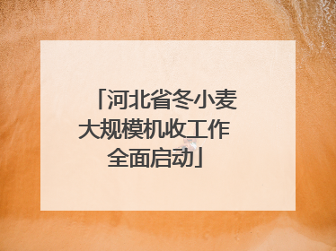 河北省冬小麦大规模机收工作全面启动