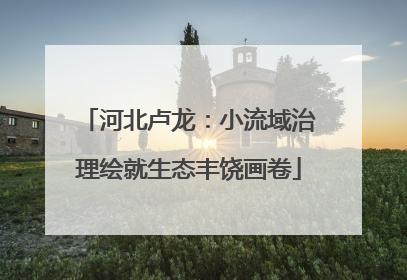河北卢龙：小流域治理绘就生态丰饶画卷