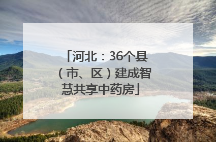 河北：36个县（市、区）建成智慧共享中药房