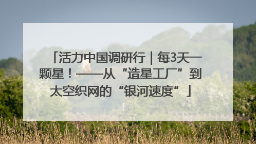 活力中国调研行｜每3天一颗星！——从“造星工厂”到太空织网的“银河速度”