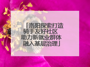 洛阳探索打造骑手友好社区 助力新就业群体融入基层治理