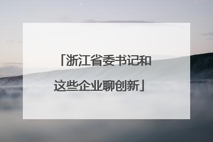 浙江省委书记和这些企业聊创新