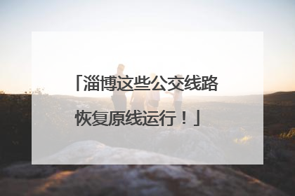 淄博这些公交线路恢复原线运行！