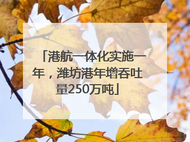 港航一体化实施一年，潍坊港年增吞吐量250万吨