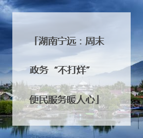 湖南宁远：周末政务“不打烊” 便民服务暖人心