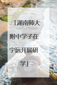 湖南师大附中学子在宁远开展研学
