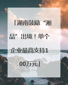 湖南鼓励“湘品”出境！单个企业最高支持100万元