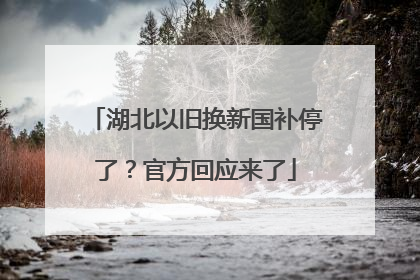 湖北以旧换新国补停了？官方回应来了