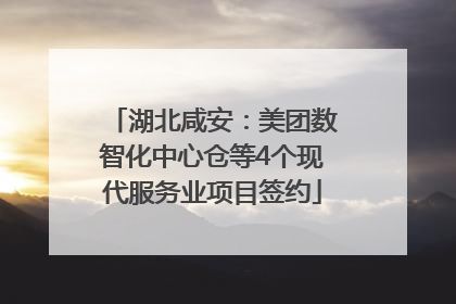 湖北咸安：美团数智化中心仓等4个现代服务业项目签约