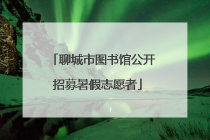 聊城市图书馆公开招募暑假志愿者