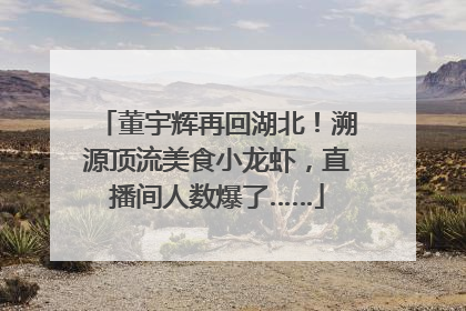 董宇辉再回湖北！溯源顶流美食小龙虾，直播间人数爆了……