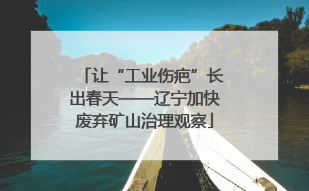 让“工业伤疤”长出春天——辽宁加快废弃矿山治理观察