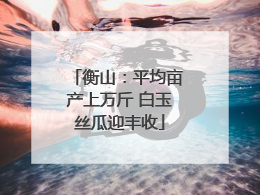 衡山：平均亩产上万斤 白玉丝瓜迎丰收